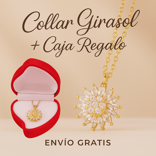 ✨ Super Oferta 2025 | Collar Girasol Giratorio Antiestrés + Caja de regalo GRATIS 🎁